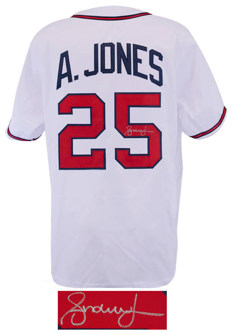 Andruw Jones Signed White Custom Baseball Jersey