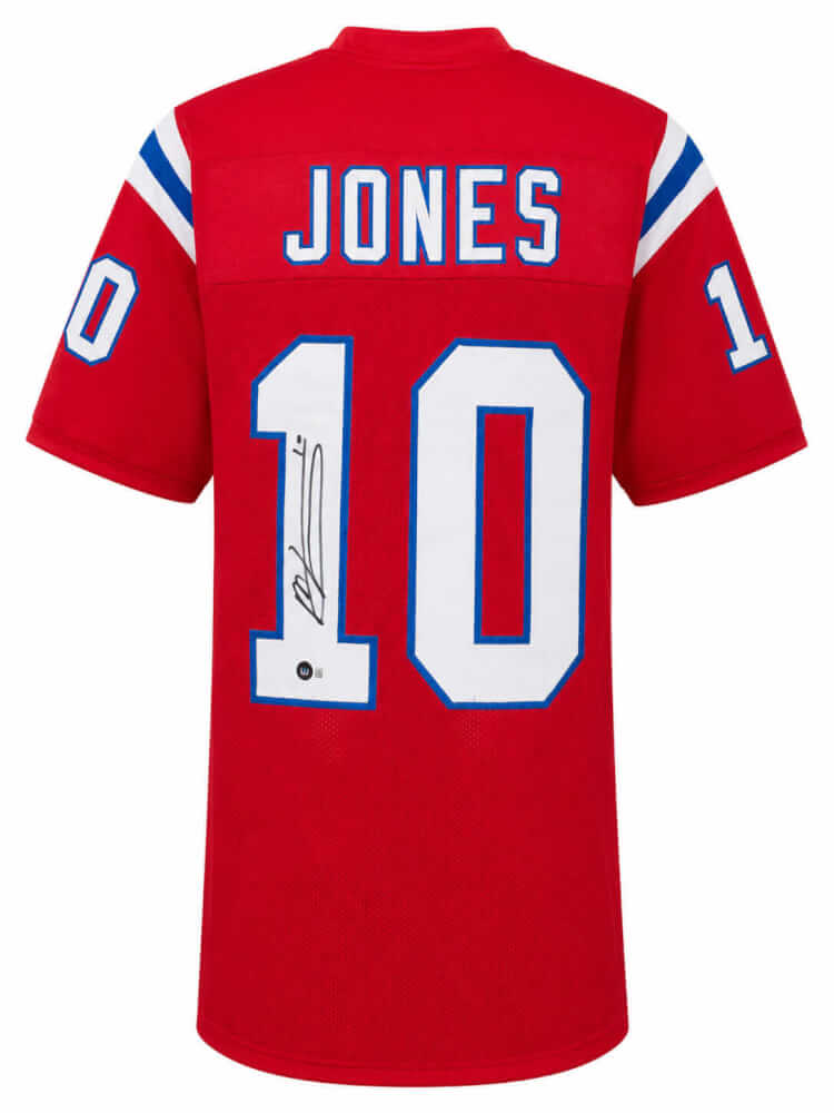 Mac Jones Signed Red Custom Football Jersey - (Beckett)