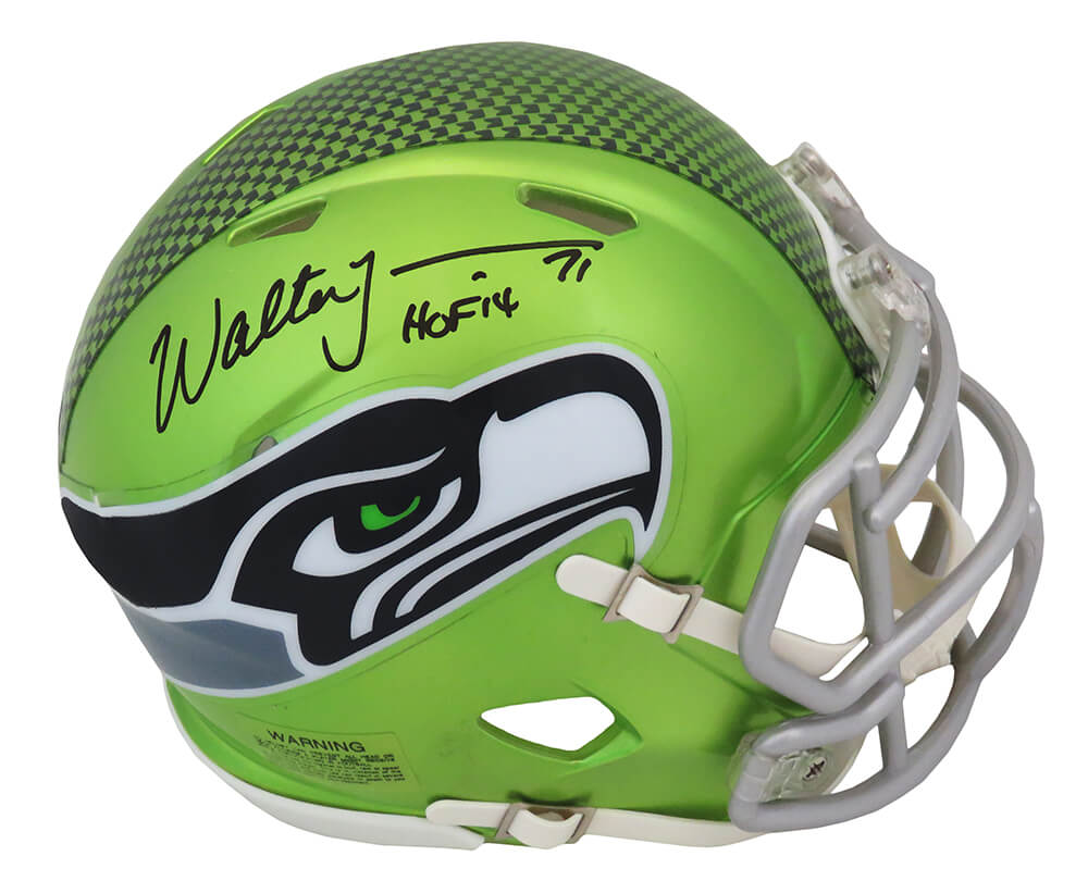 Walter Jones Signed Seattle Seahawks FLASH Riddell Speed Mini Helmet w/HOF'14