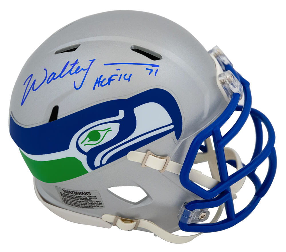 Walter Jones Signed Seattle Seahawks 90's Style Throwback Riddell Speed Mini Helmet w/HOF'14