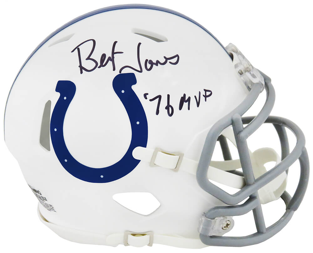 Bert Jones Signed Colts White Speed Mini Helmet w/76 MVP