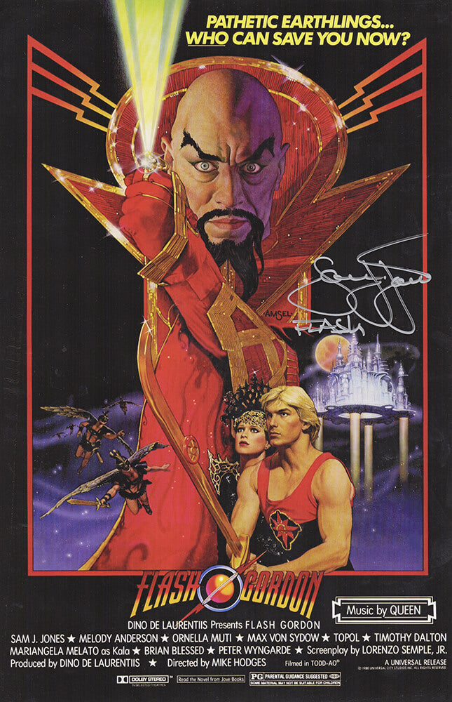 Sam J. Jones Signed Flash Gordon 11x17 Movie Poster w/Flash