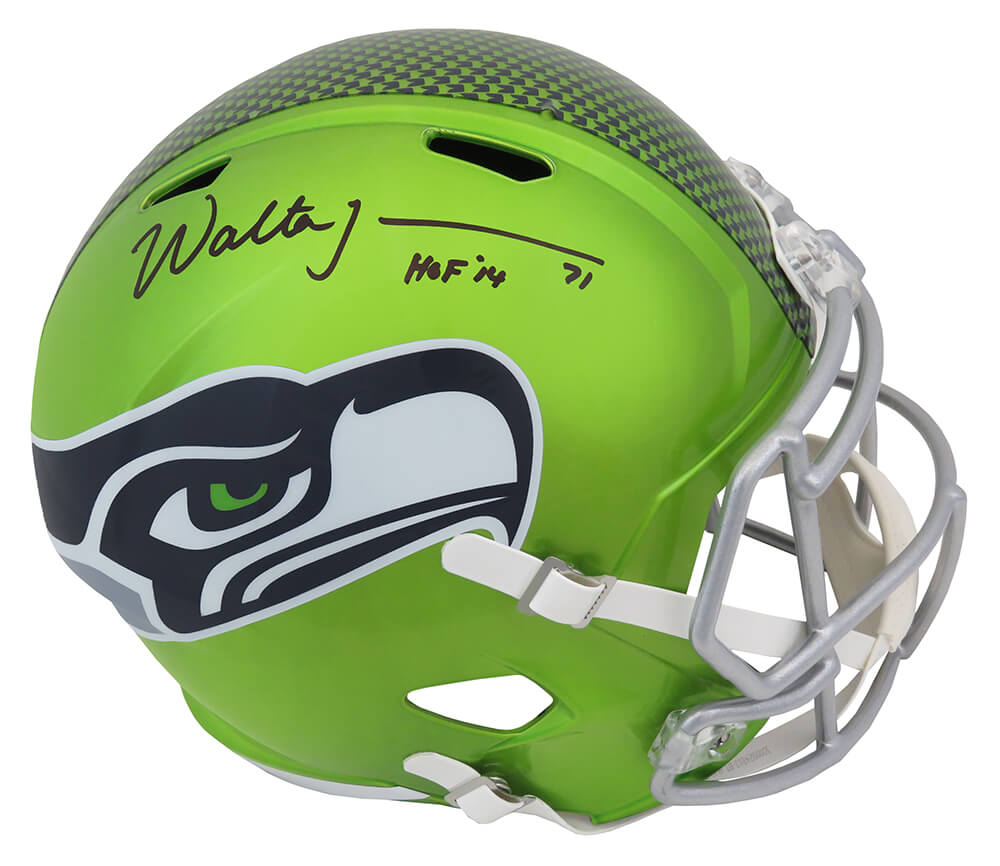 Walter Jones Signed Seattle Seahawks FLASH Riddell Full Size Speed Replica Helmet w/HOF'14