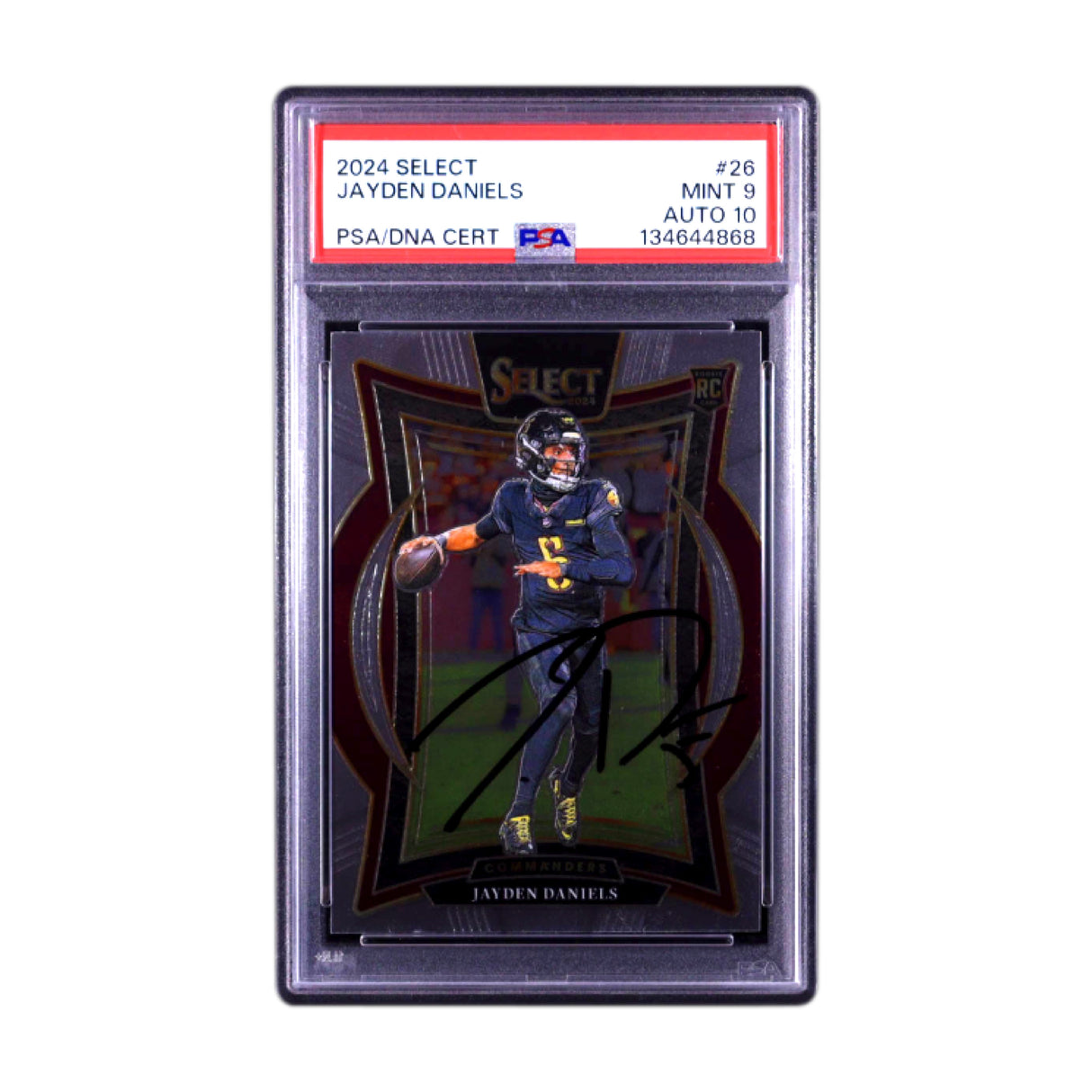 Jayden Daniels Signed 2024 Panini Select #26 RC PSA 9 Auto 10
