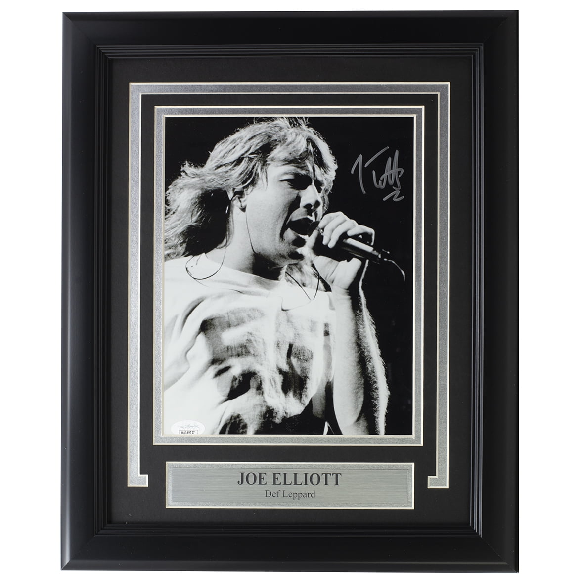 Joe Elliott Signed Framed 8x10 Black And White Def Leppard Photo JSA ITP - Sports Integrity