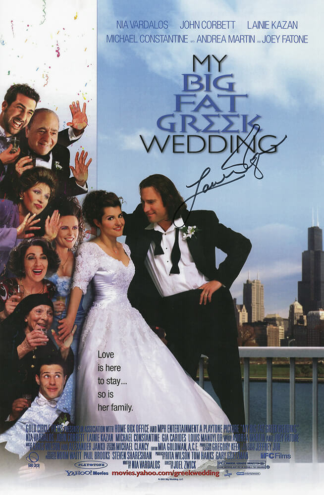 Lainie Kazan Signed My Big Fat Greek Wedding 11x17 Movie Poster