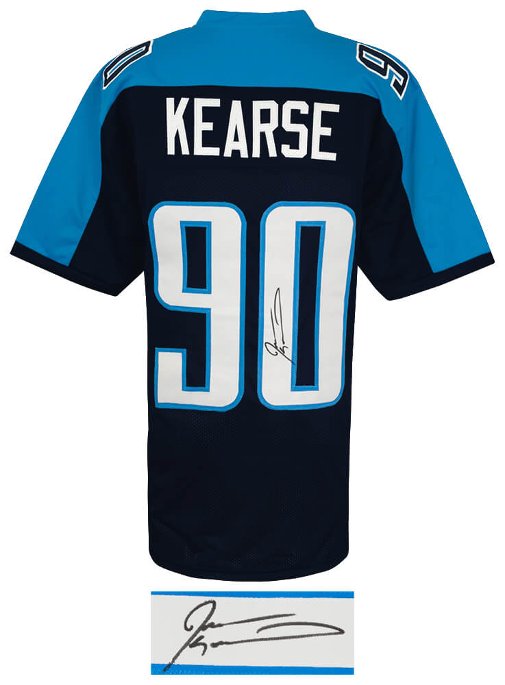 Jevon Kearse Signed Blue Throwback Custom Football Jersey