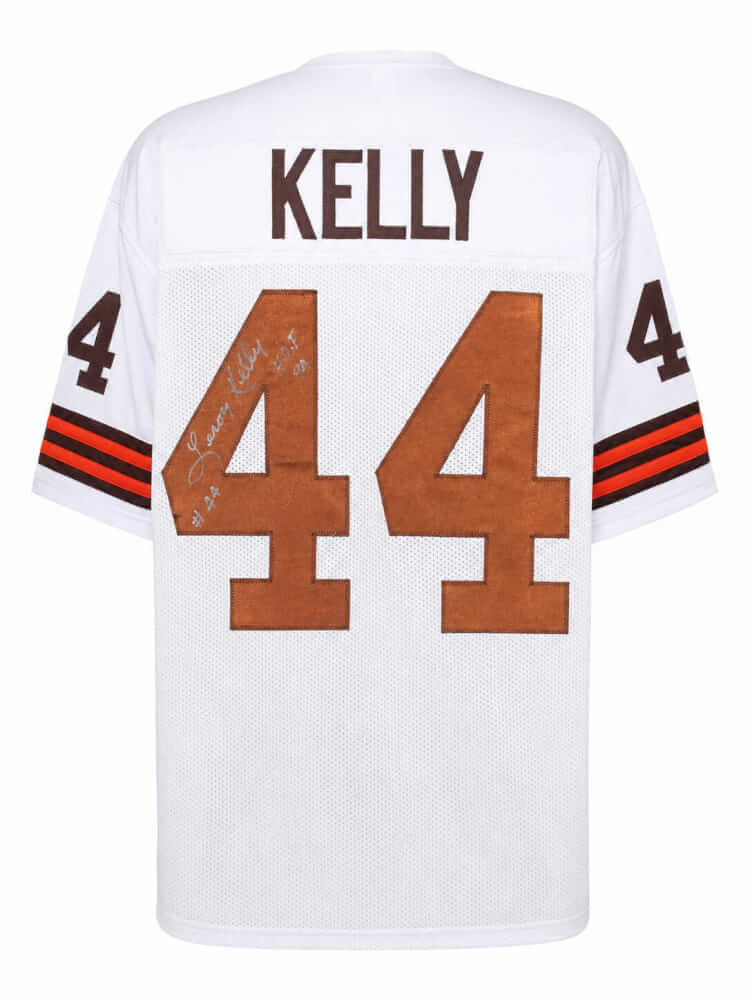 Leroy Kelly Signed White Throwback Custom Football Jersey w/HOF'94