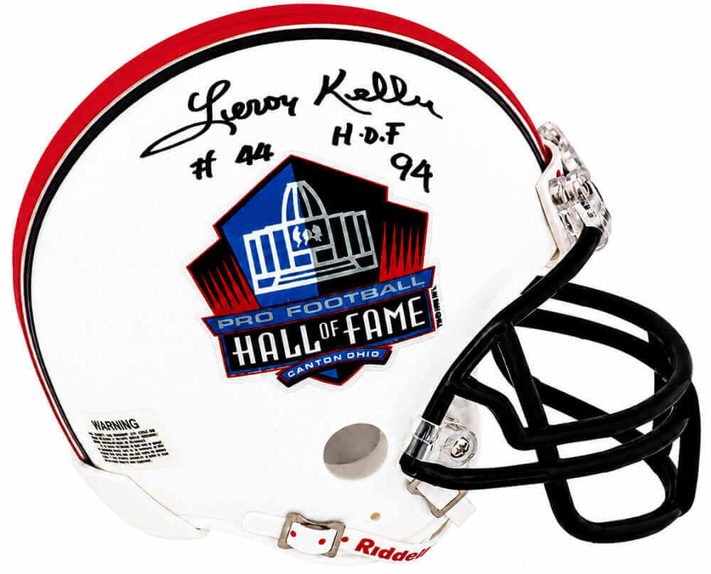 Leroy Kelly Signed Hall of Fame Logo Riddell (VSR4) Mini Helmet w/HOF'94