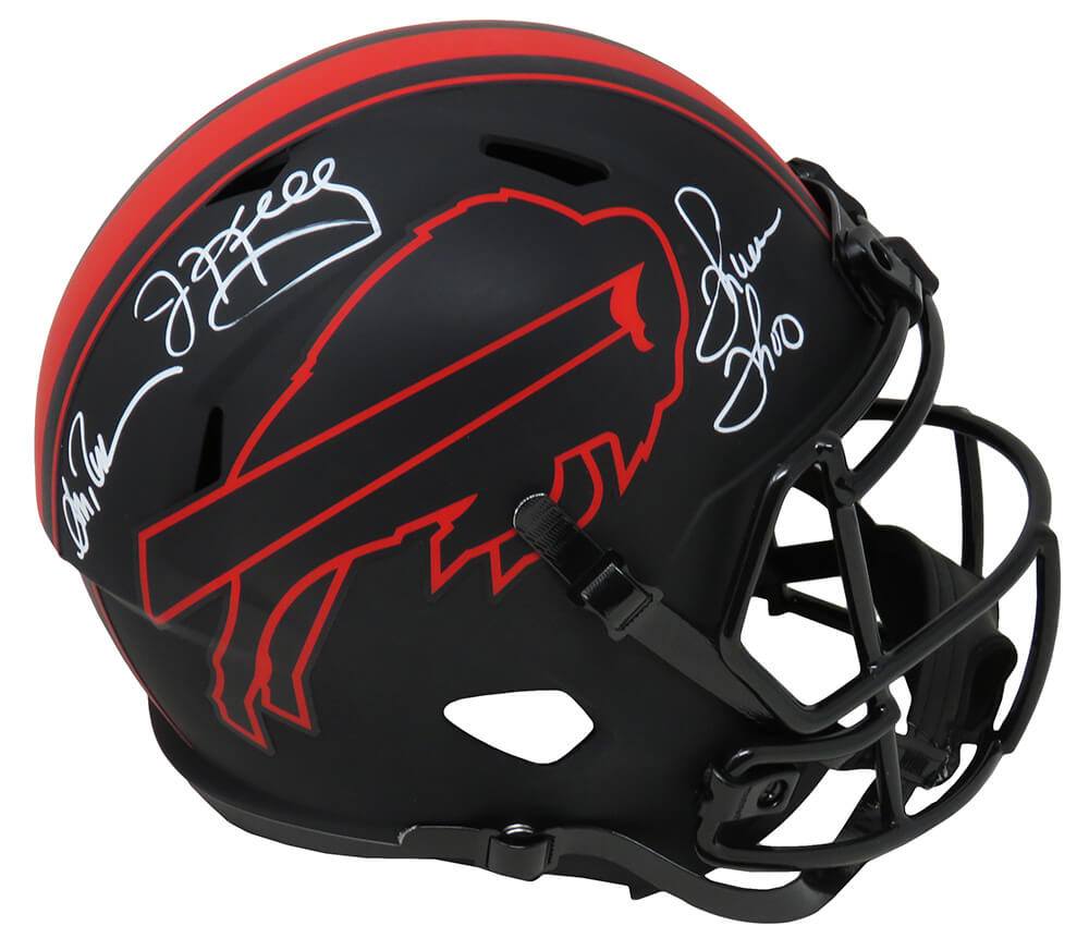 Jim Kelly, Thurman Thomas & Andre Reed Triple Signed Buffalo Bills Eclipse Riddell Speed Full Size Replica Helmet