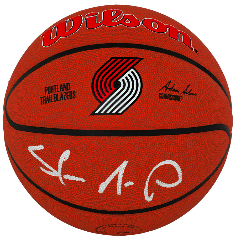 Shawn Kemp Signed Portland Trailblazers Logo Wilson NBA Basketball