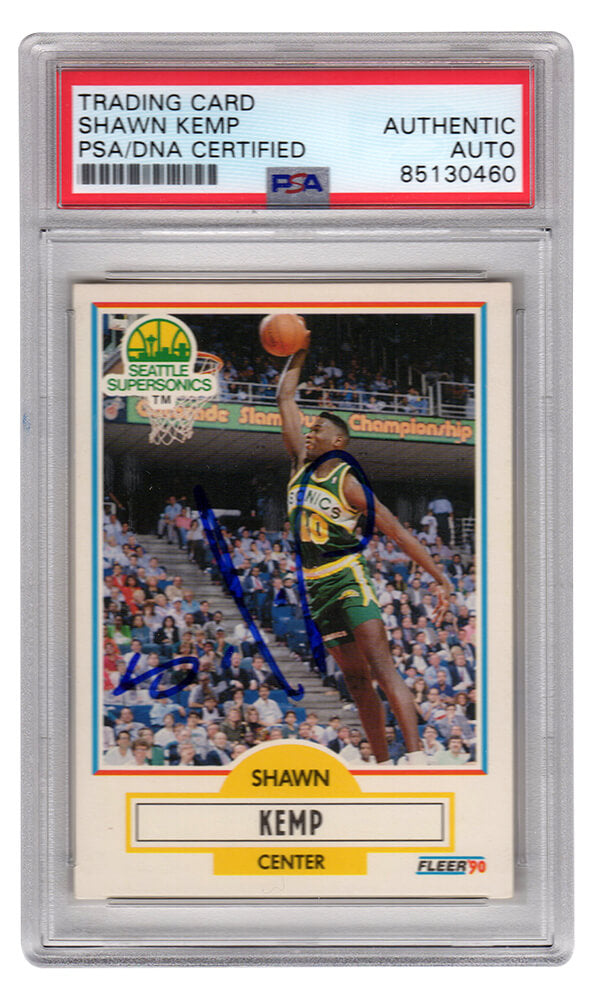 Shawn Kemp Signed Seattle Supersonics 1990 Fleer Rookie Basketball Card #178 - (PSA/DNA Encapsulated)