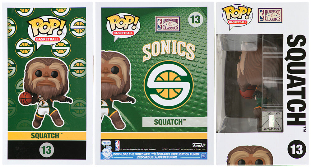 Shawn Kemp Signed Seattle Supersonics Squatch NBA Mascot Funko Pop Doll #13