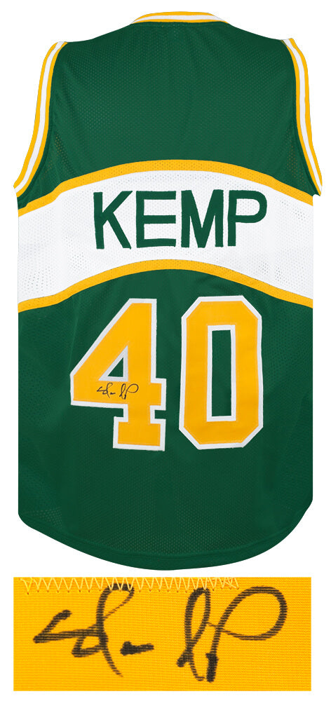 Shawn Kemp Signed Green T/B Custom Basketball Jersey