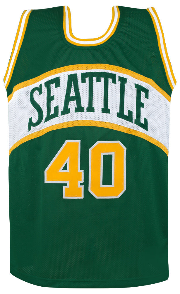 Shawn Kemp Signed Green T/B Custom Basketball Jersey