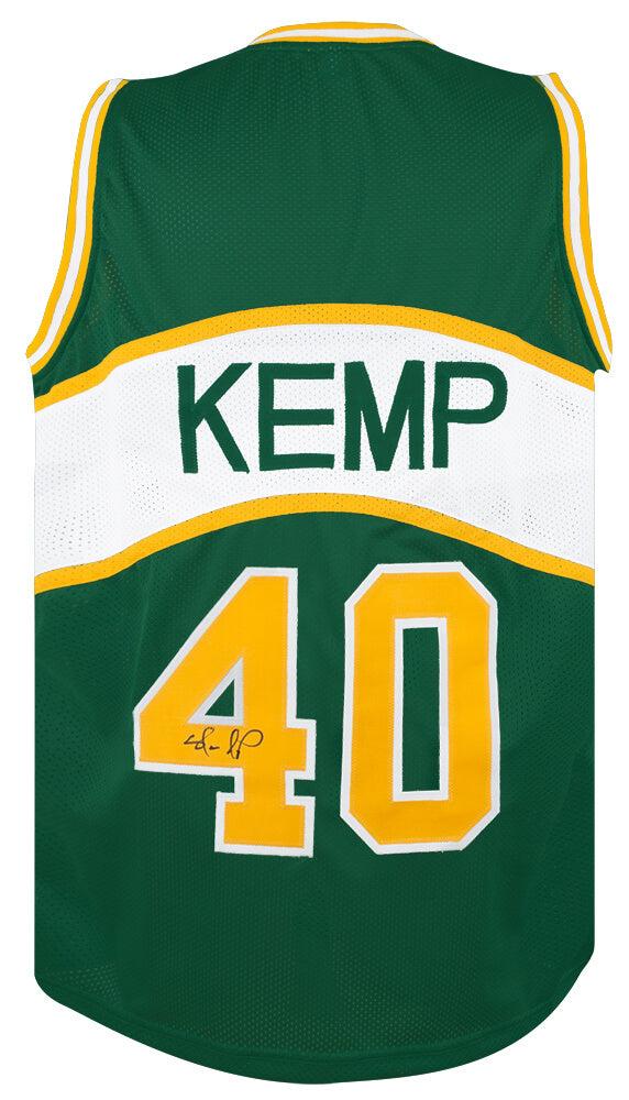 Shawn Kemp Signed Green T/B Custom Basketball Jersey