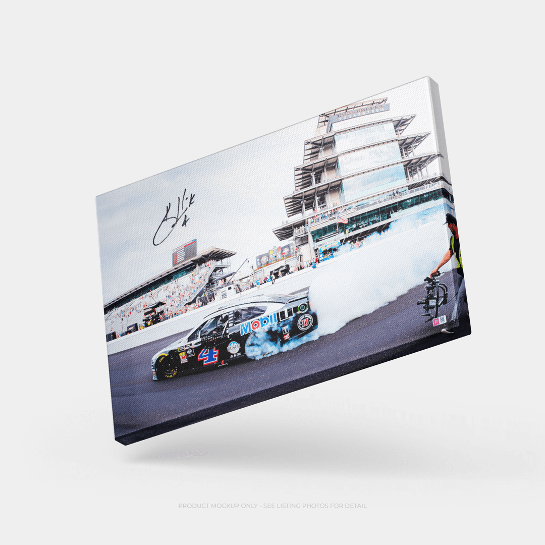 Kevin Harvick Signed 2019 NASCAR Indianapolis Burnout 20x30 Canvas (PA)