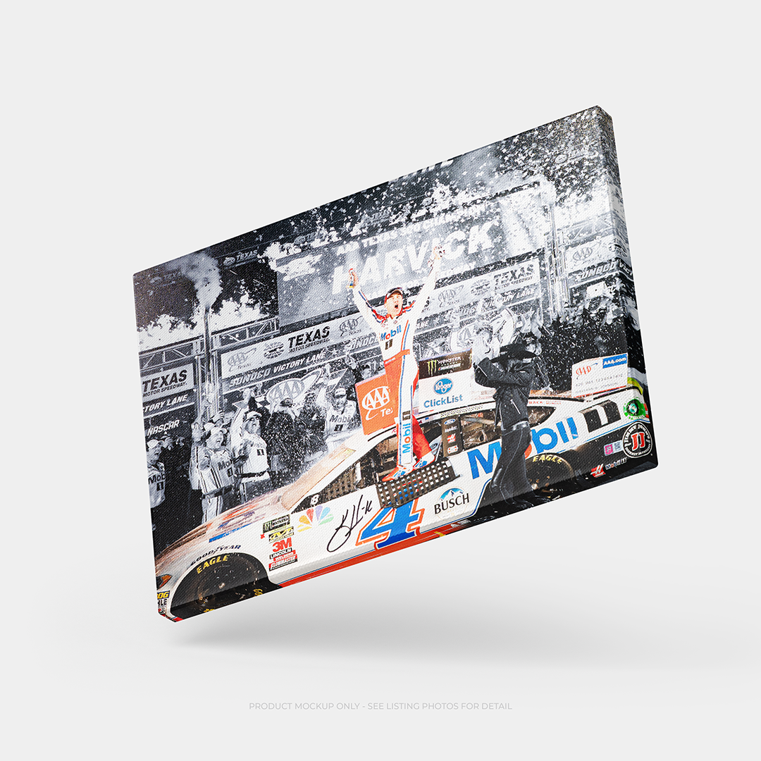 Kevin Harvick Signed 2017 Texas Victory Lane 20x30 Photo on SpeedCanvas