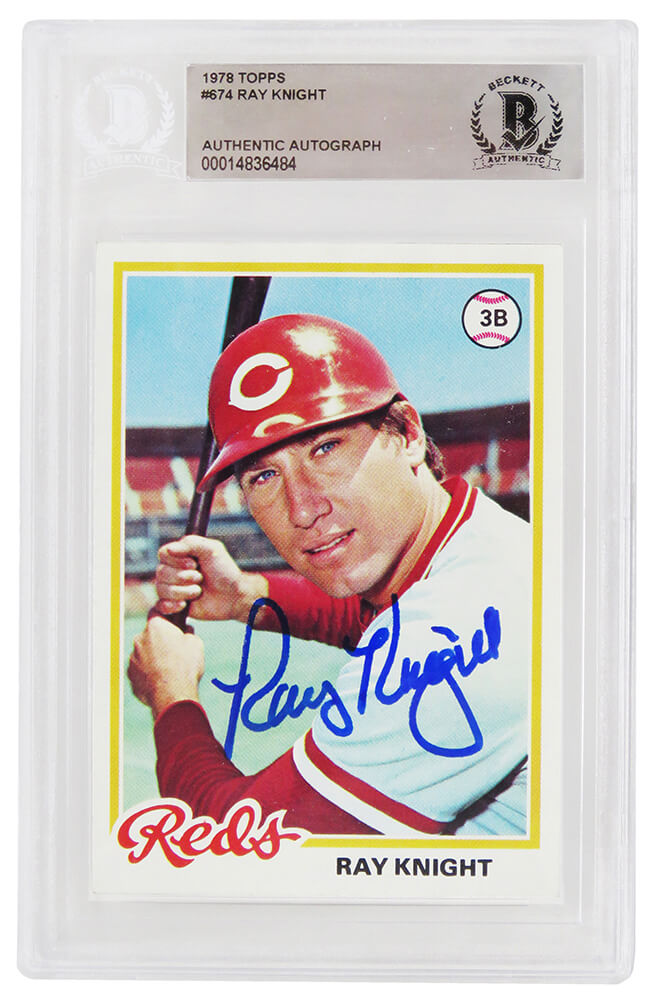 Ray Knight Signed Cincinnati Reds 1978 Topps Rookie Baseball Card #674 - (Beckett Encapsulated)