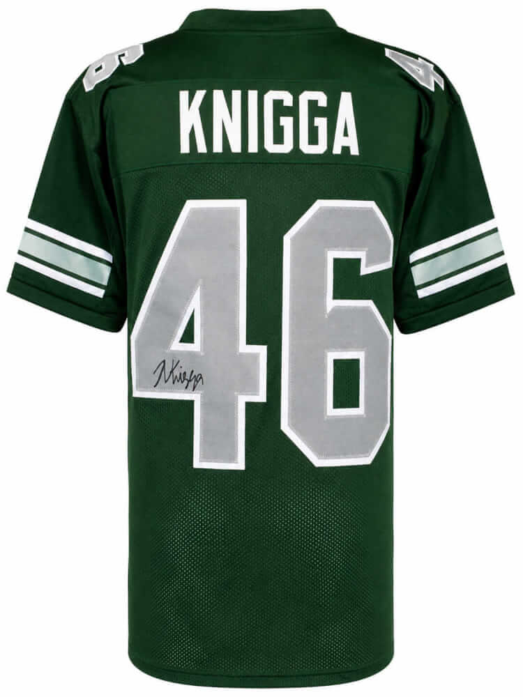 Noah Knigga Signed Green Custom College Football Jersey