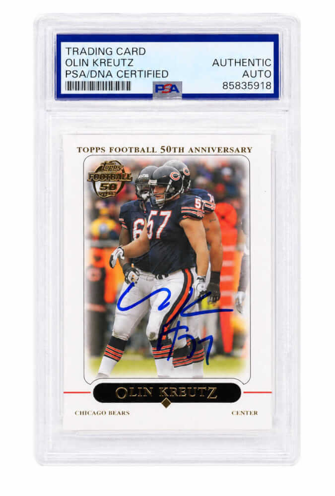 Olin Kreutz Signed Chicago Bears 2005 Topps Football Trading Card #126 - (PSA Encapsulated)