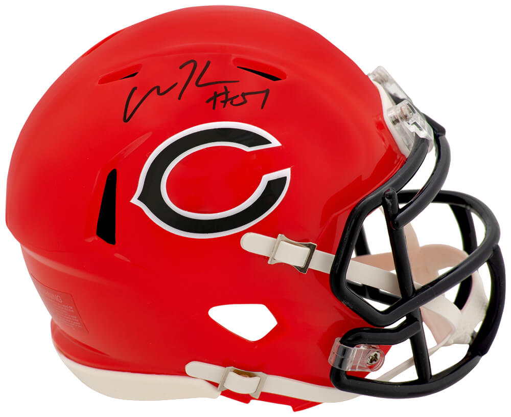 Olin Kreutz Signed Chicago Bears 2022 Alternate Orange Riddell Speed Mini Helmet