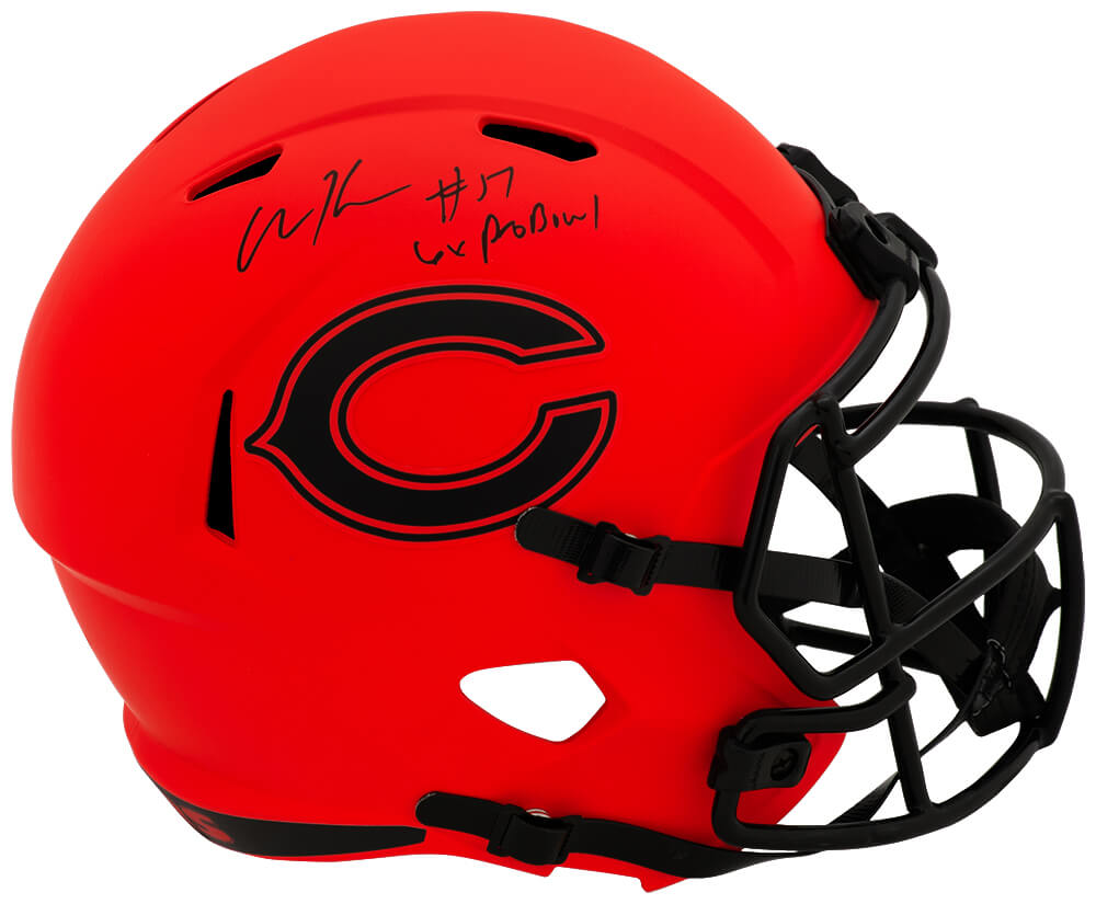 Olin Kreutz Signed Chicago Bears RAVE Riddell Full Size Speed Replica Helmet w/6x Pro Bowl
