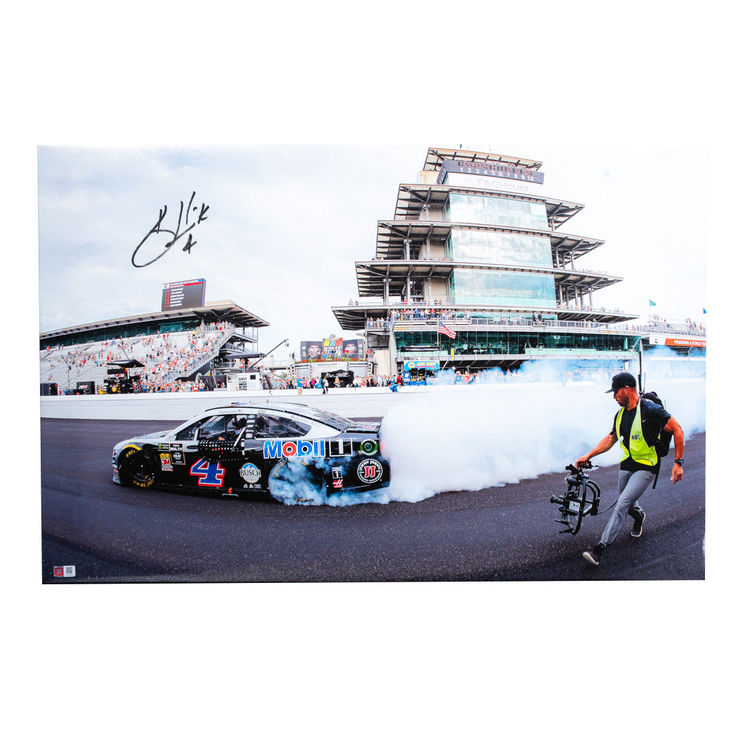 Kevin Harvick Signed 2019 NASCAR Indianapolis Burnout 20x30 Canvas (PA)