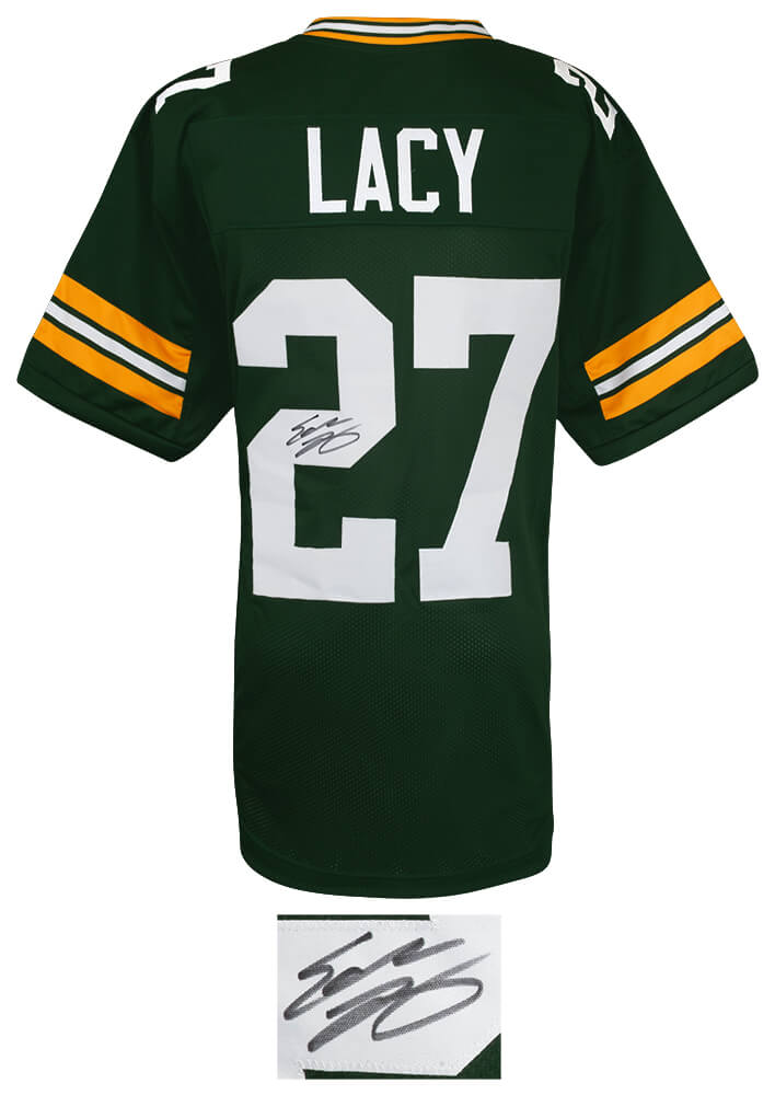 Eddie Lacy Signed Green Custom Football Jersey