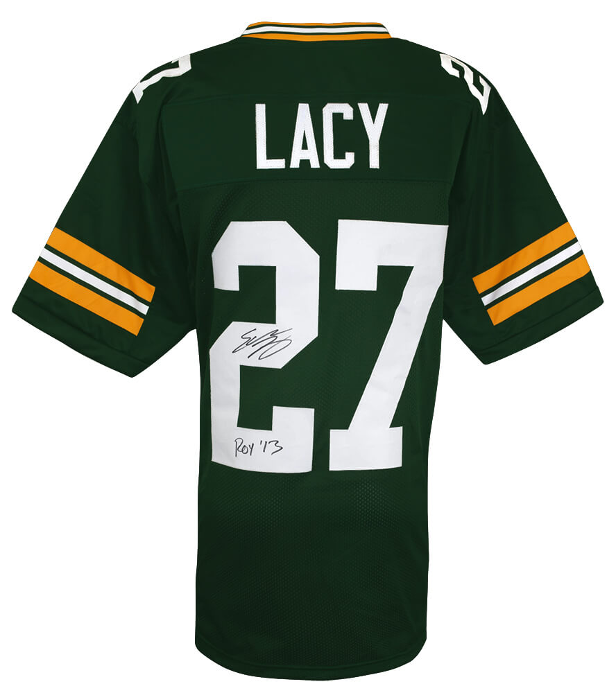 Eddie Lacy Signed Green Custom Football Jersey w/ROY'13