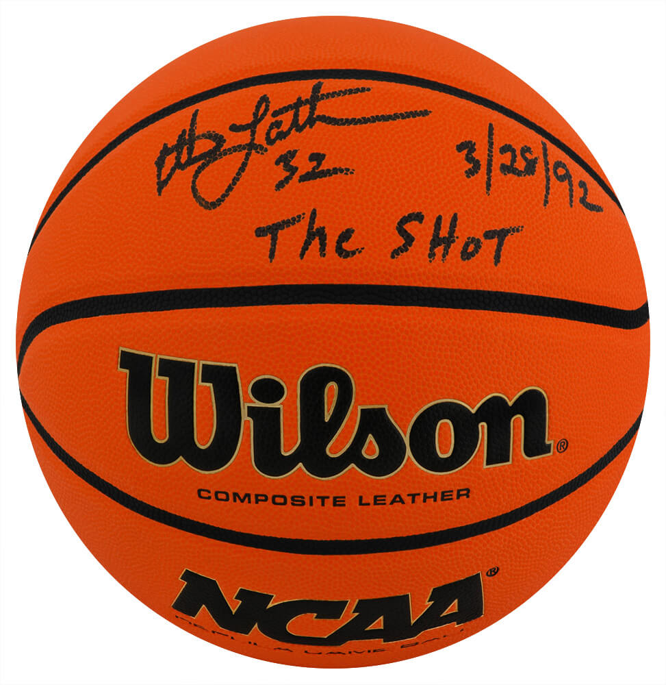 Christian Laettner Signed Wilson NCAA Game Rep Full Size Basketball w/The Shot 3-28-92