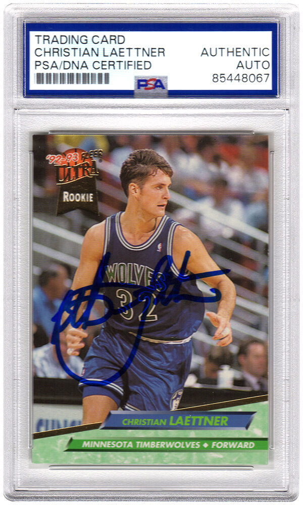 Christian Laettner Signed Timberwolves 1992-93 Fleer Ultra Rookie Basketball Card #304 - (PSA Encapsulated)