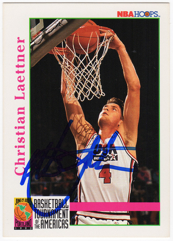 Christian Laettner Signed Team USA Olympics 1992 NBA Hoops Basketball Trading Card #342