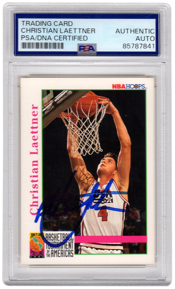 Christian Laettner Signed Team USA Olympics 1992 NBA Hoops Basketball Trading Card #342 - (PSA Encapsulated)