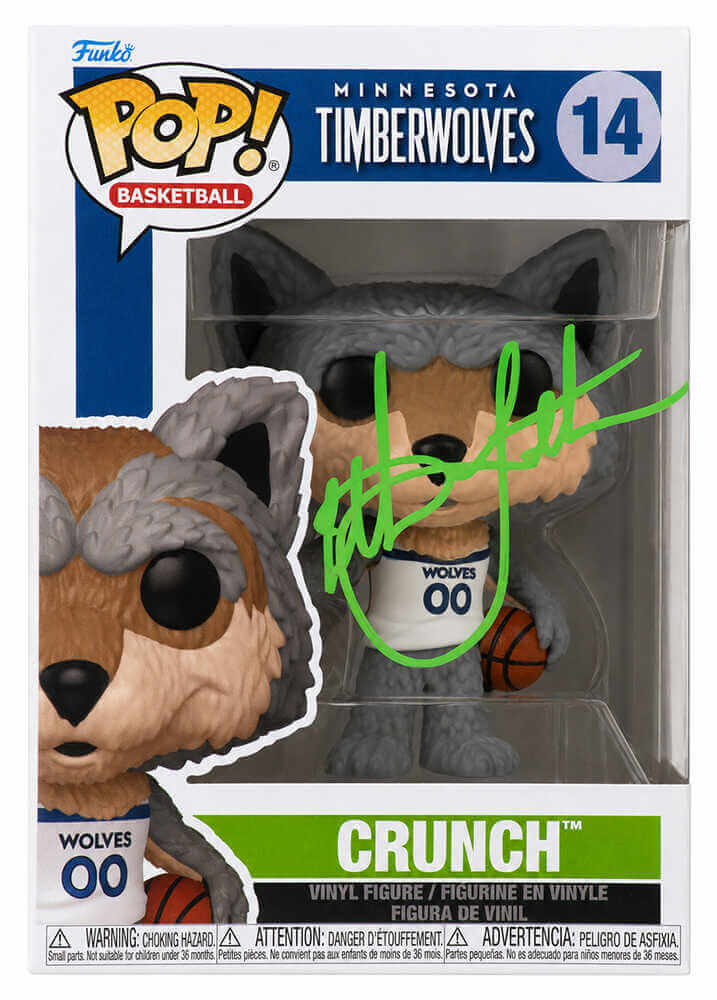 Christian Laettner Signed Minnesota Timberwolves Crunch Mascot Funko Pop Doll #14