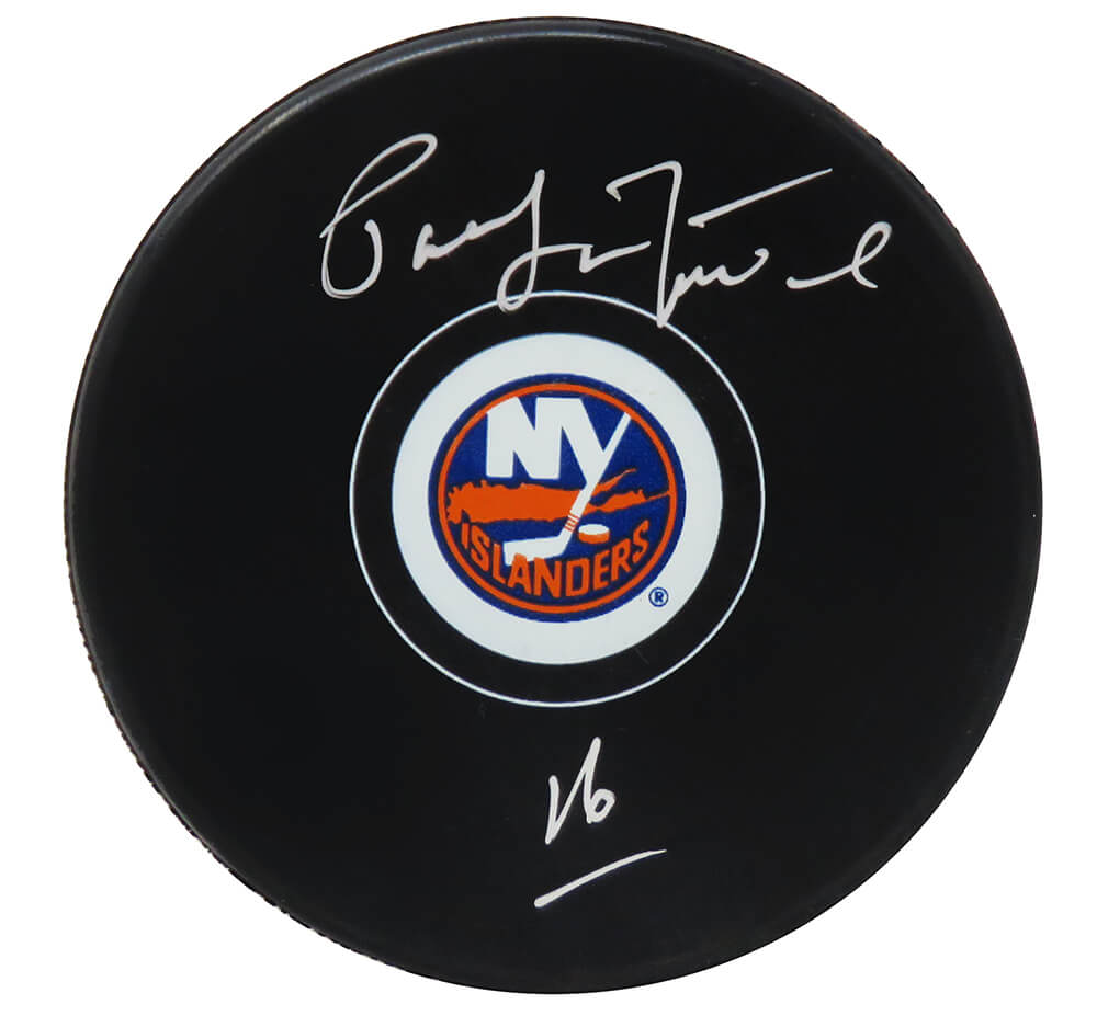 Pat LaFontaine Signed New York Islanders Logo Hockey Puck