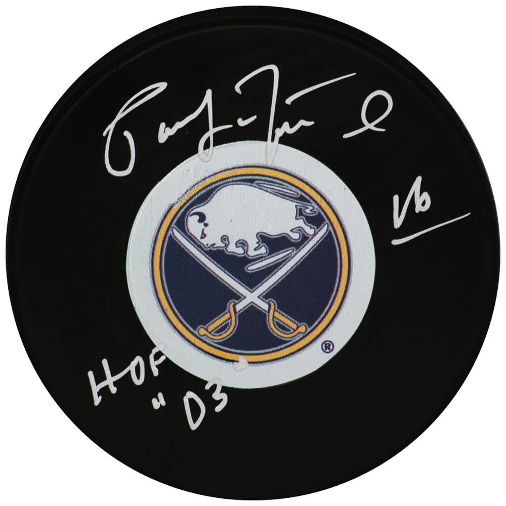 Pat Lafontaine Signed Buffalo Sabres Logo Hockey Puck w/HOF'03