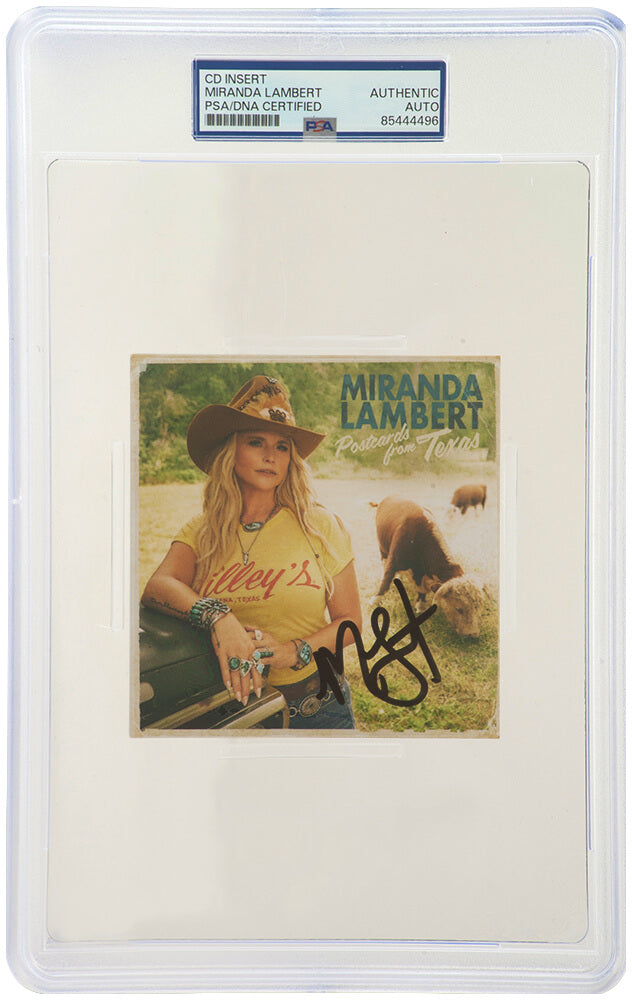 Miranda Lambert Signed 'Postcards From Texas' 5x5 CD Insert Card - (PSA/DNA Encapsulated)