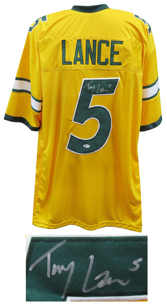 Trey Lance Signed Yellow Custom Collage Football Jersey (Beckett)