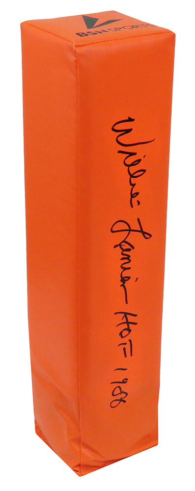 Willie Lanier Signed Orange Endzone Pylon w/HOF'86