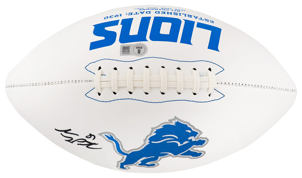 Sam LaPorta Signed Detroit Lions Rawlings White Logo Football - (Beckett)