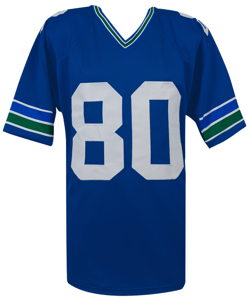 Steve Largent Signed Blue Custom Jersey w/HOF'95