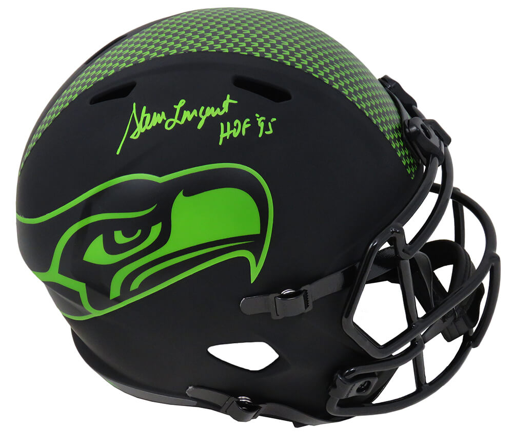 Steve Largent Signed Seattle Seahawks Eclipse Riddell Full Size Speed Replica Helmet w/HOF'95 (In Green)