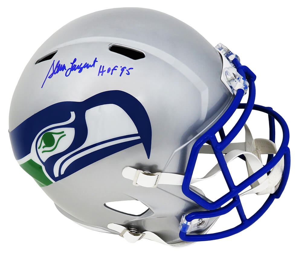 Steve Largent Signed Seattle Seahawks Throwback Riddell Full Size Speed Replica Helmet w/HOF'95