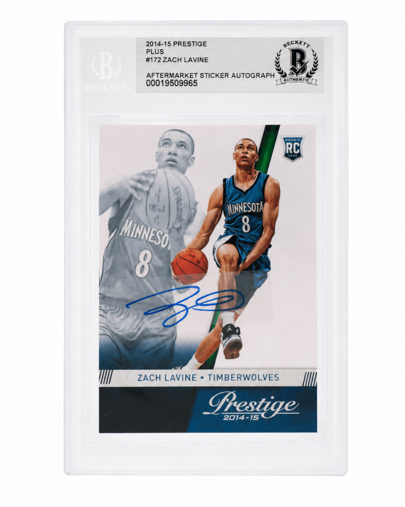 Zach Lavine Signed 2014 Panini Prestige Plus Rookie Basketball Card #172 - (Beckett / Auto Sticker)