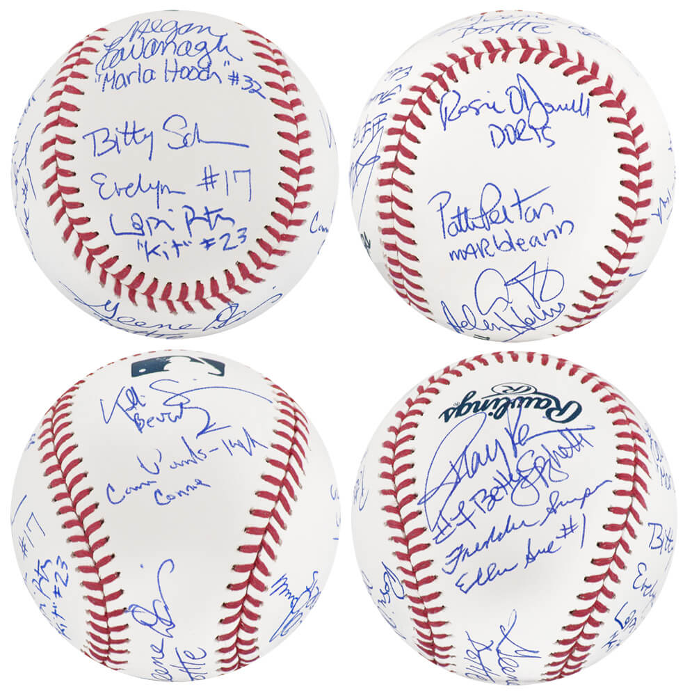 A League Of Their Own (Rockford Peaches) Cast Signed Rawlings Official MLB Baseball (11 Signatures - w/Character Names)