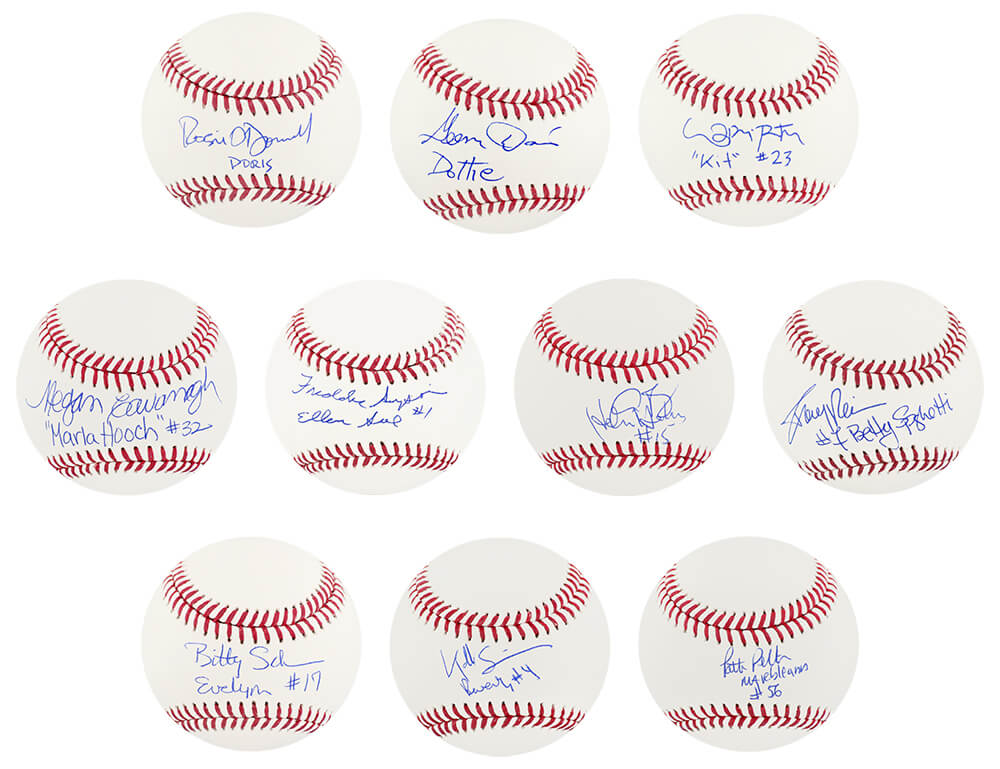 A League Of Their Own (Rockford Peaches) Signed Individual Rawlings MLB Baseball w/Character Names (Set of 10 Balls)