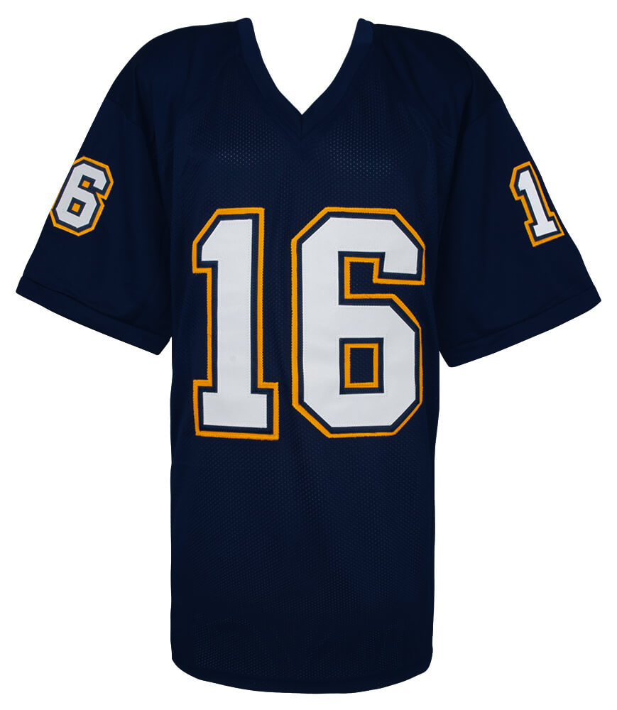 Ryan Leaf Signed Navy Throwback Custom Football Jersey