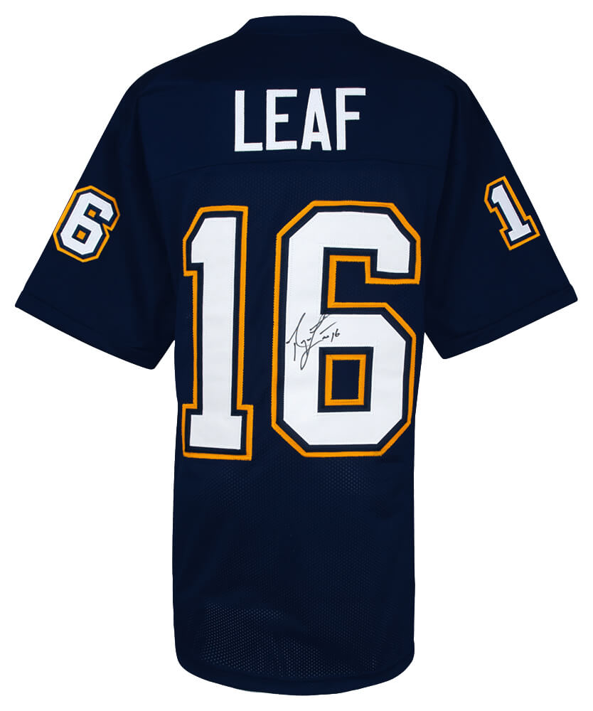 Ryan Leaf Signed Navy Throwback Custom Football Jersey