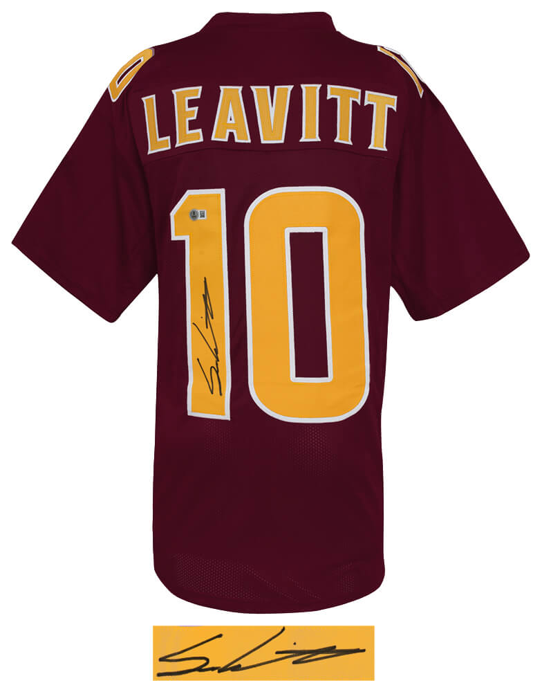 Sam Leavitt Signed Red Custom College Football Jersey - (Beckett)